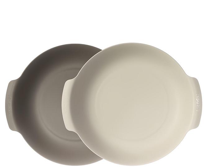 Nineware 義大利麵碗, 象牙白 + 灰色, 2個