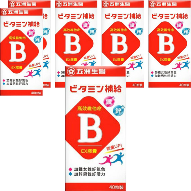 五洲生醫 高效維他命B群膠囊, 40顆, 6罐