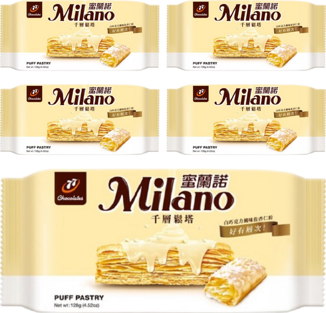 77 Milano 蜜蘭諾 千層鬆塔 8入, 128g, 5袋