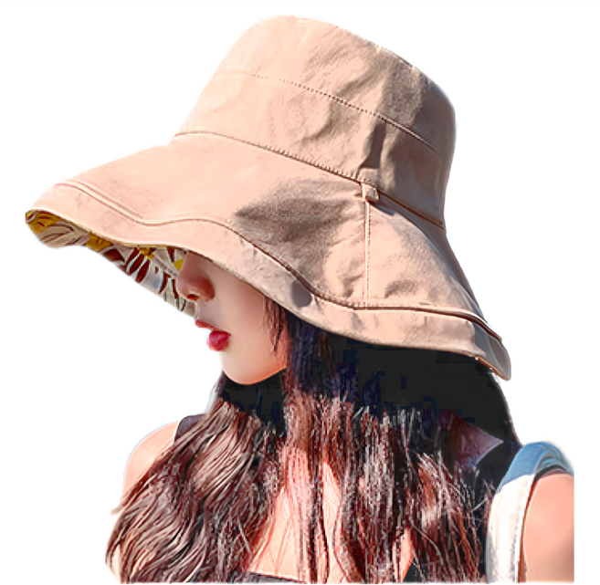 QIDINA 奇蒂可 時尚百搭雙面大帽簷漁夫帽