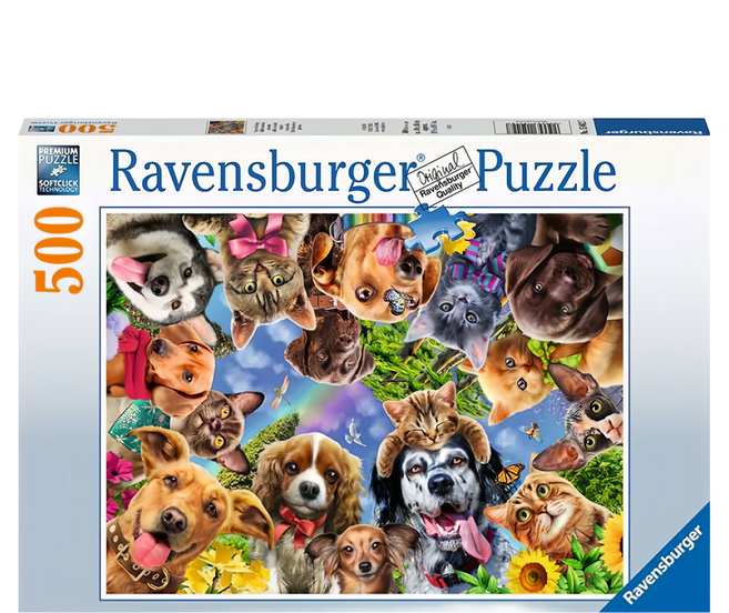 Ravensburger 維寶 動物自拍拼圖, 500片, 動物自拍, 1組
