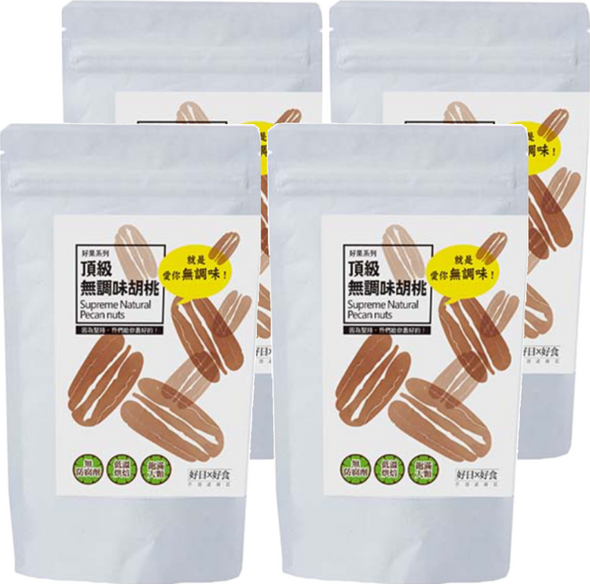 好日×好食 好果系列 頂級無調味胡桃, 100g, 4包