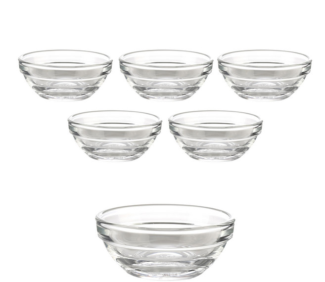 Lucky Glass 玻璃碗, 透明色, 6個