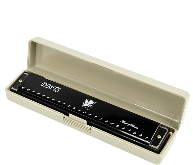 DMTS 大美天使 Onbiu 經典專業口琴 24孔, 單一商品, 黑色, 1個