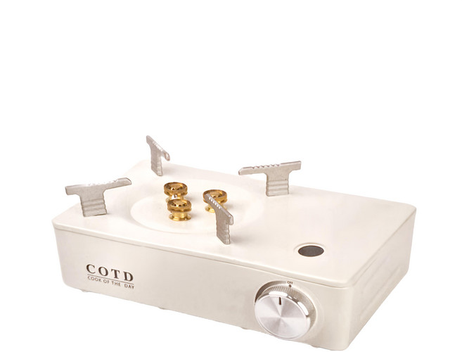 COTD 美型攜帶式卡式爐 支架-壓鑄鋁 板爐體-冷軋鐵板+噴塗 中心分火器-銅, 白色, 1個