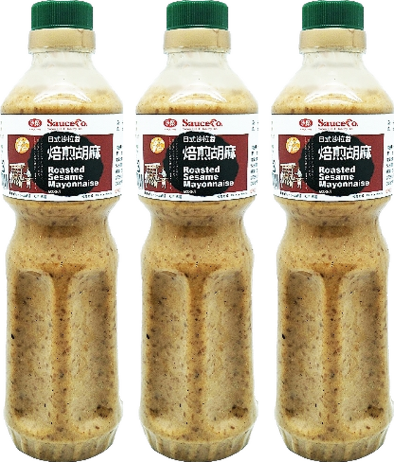 味榮 日式焙煎胡麻沙拉醬 葷, 600ml, 3瓶