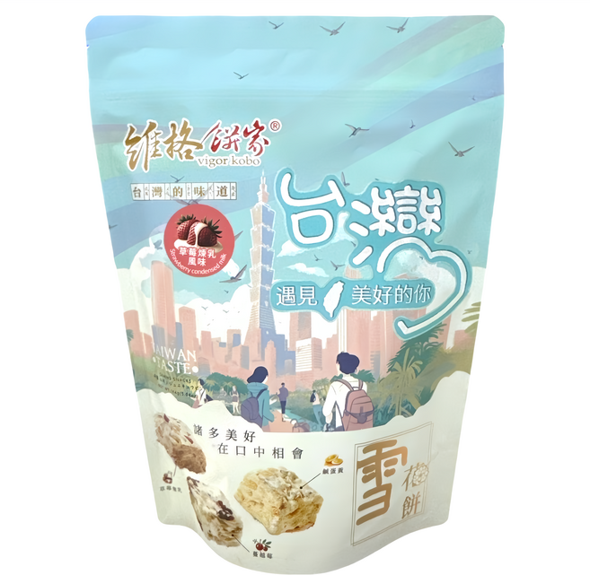 vigor kobo 維格餅家 雪花餅 草莓煉乳風味 12個, 1包, 144g