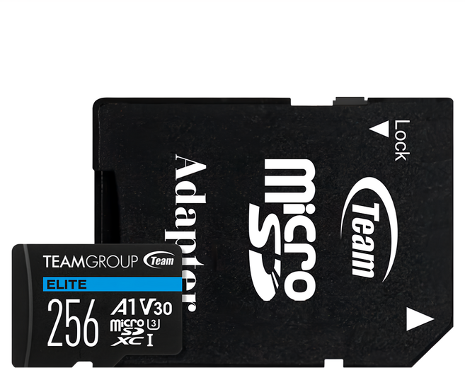 TEAMGROUP 十銓 4K專用高速記憶卡 MicroSDXC 64G UHS-I U3 ELITE A1 含轉卡, 256GB, 1個