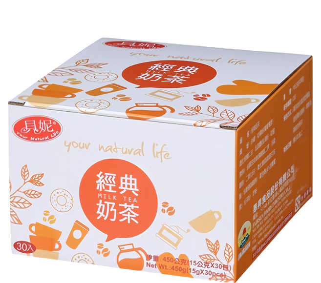 貝妮 經典奶茶粉 30包 使用進口奶粉, 15g, 1盒