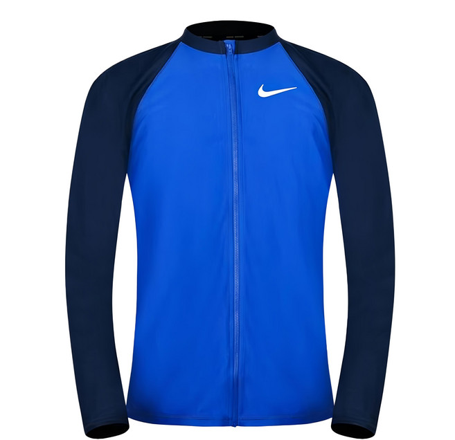 NIKE 耐吉 SOLID HYDROGUARD 男款 長袖拉鍊防曬衣 NESSA649-494, 寶藍色, 1件