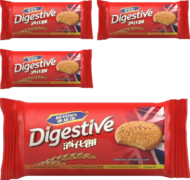 McVitie's 麥維他 消化餅 美味小麥餅乾 英國進口, 250g, 4包