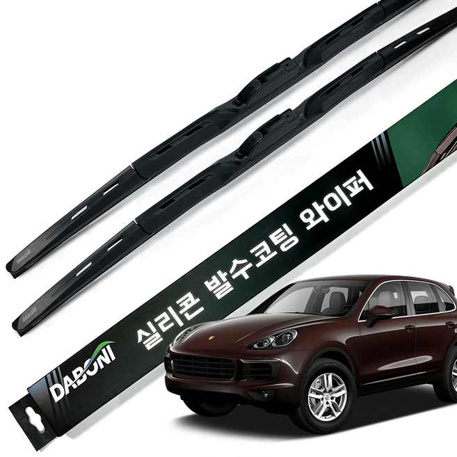 Daboni 保時捷 Cayenne 專用 矽膠撥水鍍膜混合式雨刷 2入組, 卡宴 958 2011~2018