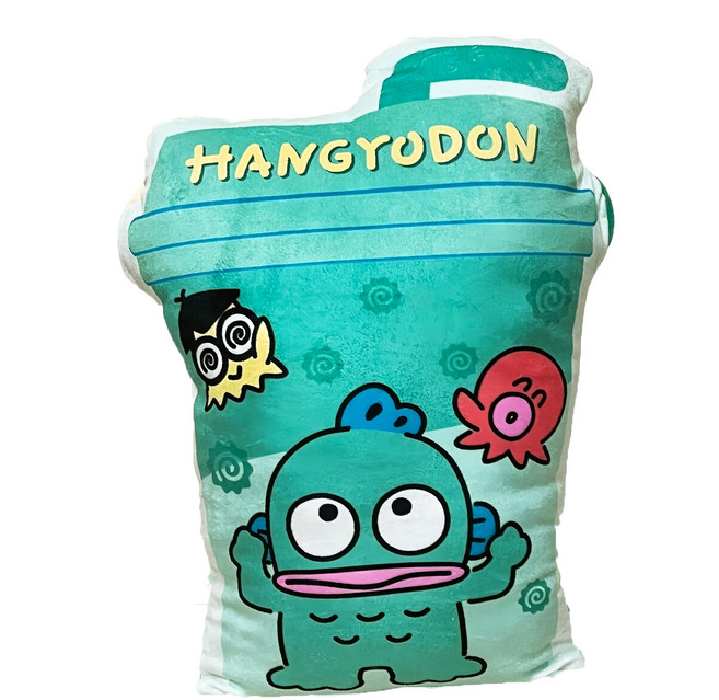 Sanrio 三麗鷗 果汁杯造型抱枕, 人魚漢頓好友時光 藍綠色