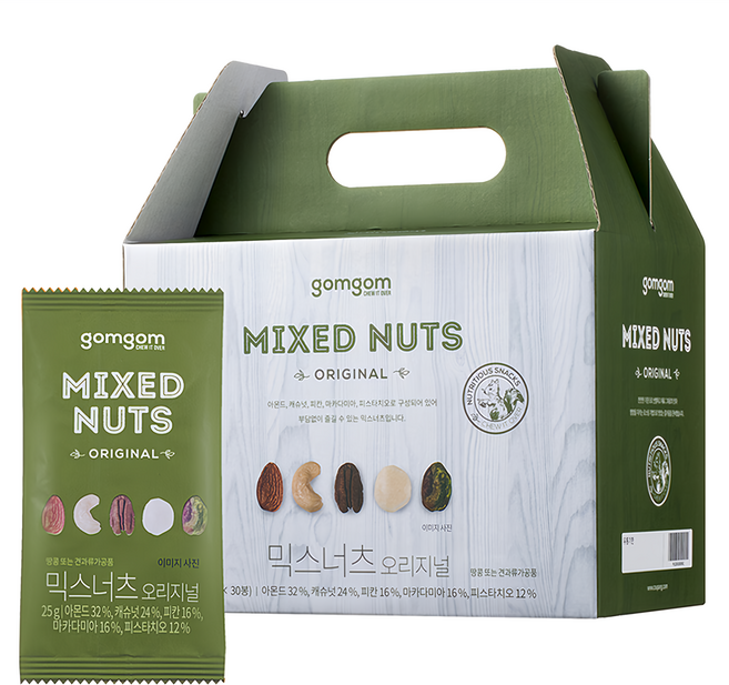 gomgom 原味綜合堅果禮盒 750g, 1盒