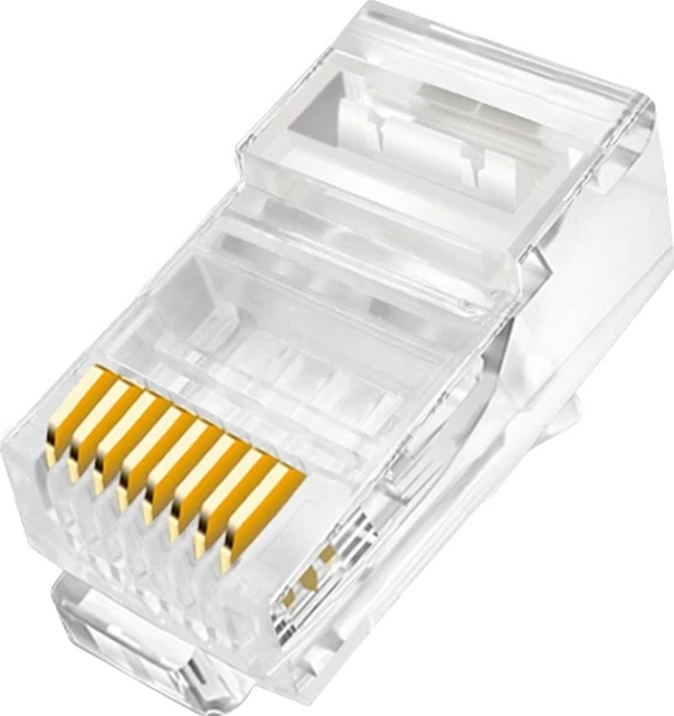 Neon 台灣霓虹 Cat.6 穿透式三叉網路水晶接頭 50個, 21mm, RJ45, 1組