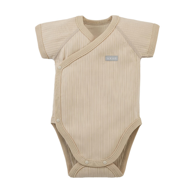 ku.ku duckbill 酷咕鴨 plus竹纖羅紋包屁衣06-暖調杏