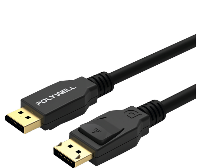 POLYWELL 寶利威爾 DP 1.4 傳輸線 DP 1.4 PW15-W46-B010, 1條, 1m, 黑色