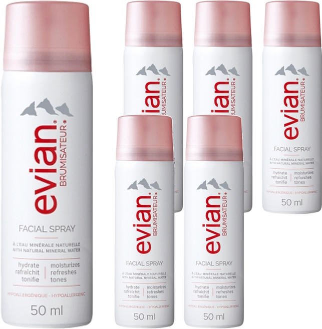evian 依雲 天然礦泉護膚保濕噴霧, 50ml, 6瓶