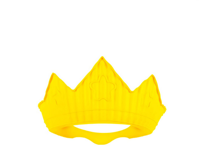 Sillymann 100%鉑金矽膠皇冠幼兒洗髮帽 加厚設計 有效防止漏水 帽簷設計, 黃色, 1個