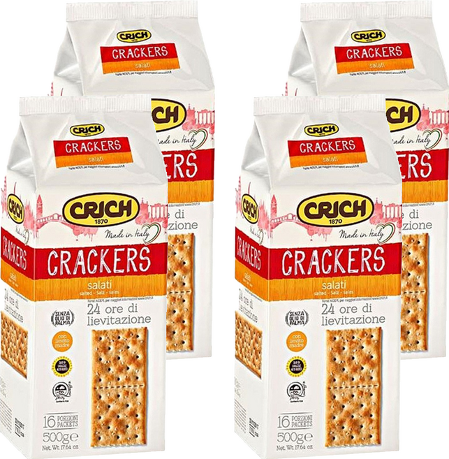 CRICH 克里奇 義大利鹽味蘇打餅 鹽味, 500g, 4包
