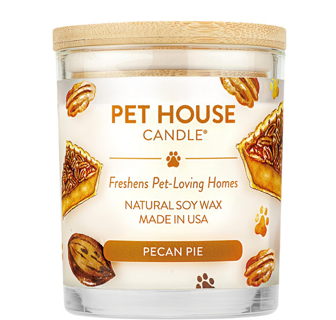 PET HOUSE 室內除臭寵物香氛蠟燭 胡桃派, 255g, 1罐