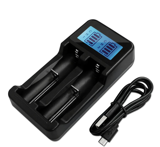 SEIVI LCD液晶雙槽式 複合式鎳氫電池/鋰電池充電器-可充 3/4號充電電池 18650 14500, 1入