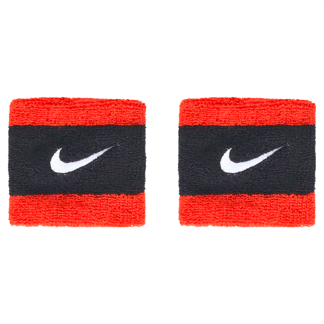 NIKE 耐吉 SWOOSH 多色腕帶, 黑紅色, 1雙