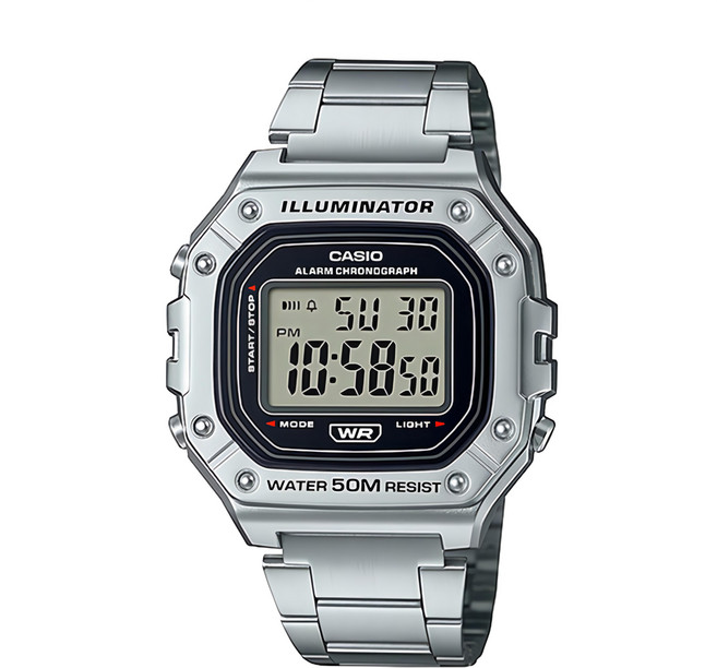 CASIO 卡西歐 手錶 W-218HD-1A, 1支, 銀色