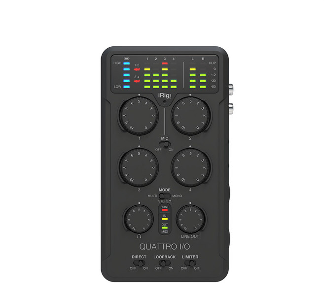 iRig Voice IK MULTIMEDIA iRig Pro Quattro I/O 行動錄音介面 附轉接頭 + 連接線, 黑色, 單一商品