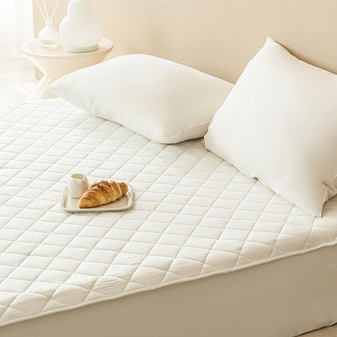 The Zari 日常清新絎縫床墊 固定綁帶款, Milky White