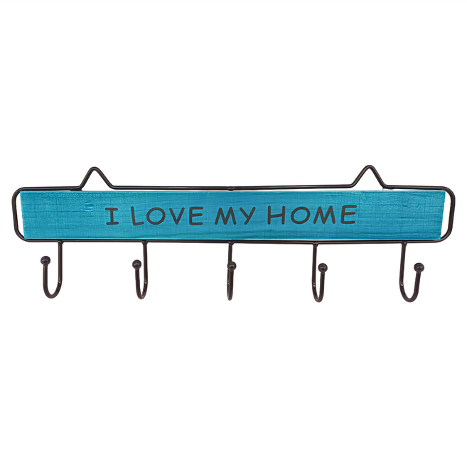 衣帽架 鑰匙架 I LOVE MY HOME, 綠色, 1個