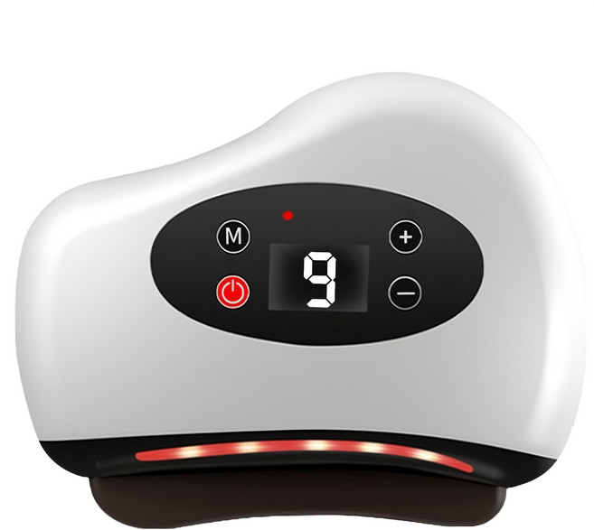 砭石電動智能刮痧板 9檔震動, 白色