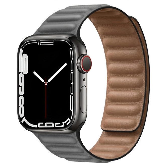 OMG Apple Watch 10 皮質鏈式磁吸錶帶 42mm, 灰色, 1個