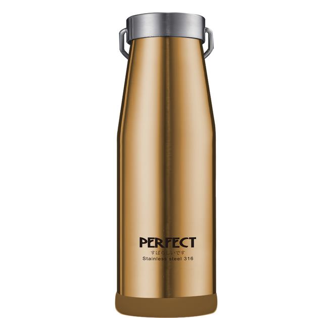 PLUS PERFECT 理想 日式316真空保溫杯, 香檳金, 900ml, 1個