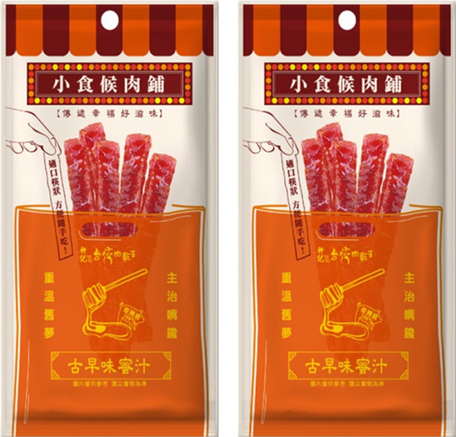 Taiwan dried meat king 軒記 台灣肉乾王 小食候肉鋪 蜜汁豬肉條, 48g, 2個