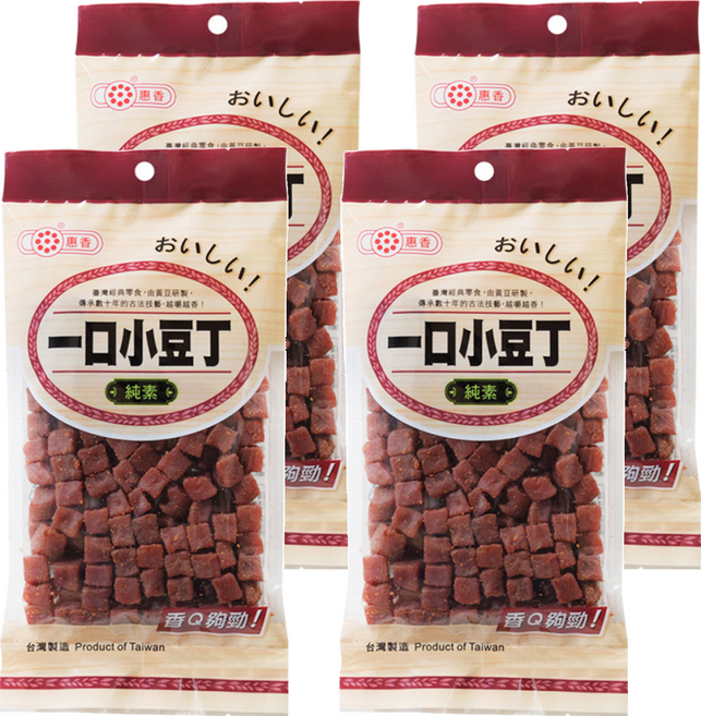 惠香一口小豆丁 香Q夠勁 台灣製造, 120g, 4包