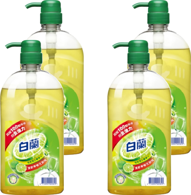 白蘭 動力配方洗碗精 檸檬, 1kg, 4瓶