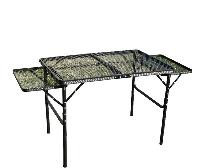 TREEWalker 雙側開折疊鋼網桌 Set 鋁合金+鋼網材質, 黑色