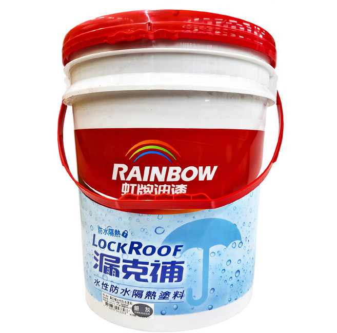 RAINBOW 虹牌油漆 424 漏克補水性防水隔熱塗料, 銀灰, 18.925L, 1桶
