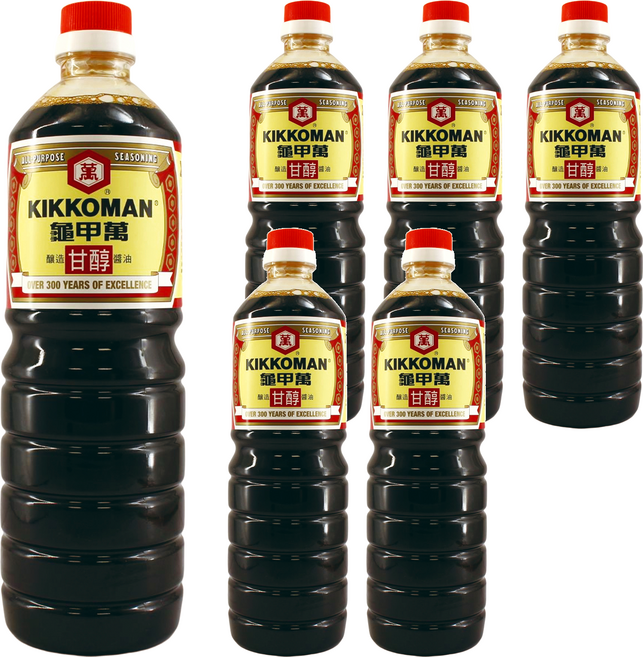 KIKKOMAN 龜甲萬 甘醇醬油, 1L, 6瓶