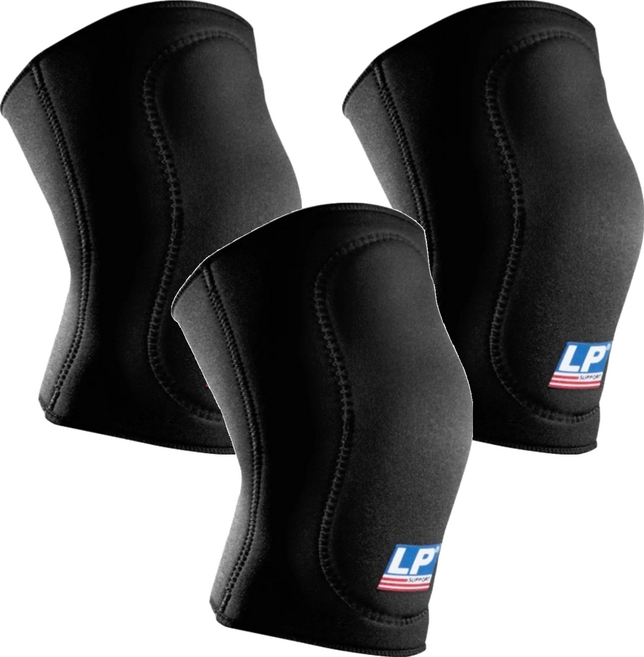 LP SUPPORT 運動防護系列用品 吸震防護墊膝護套, 黑色, 3盒