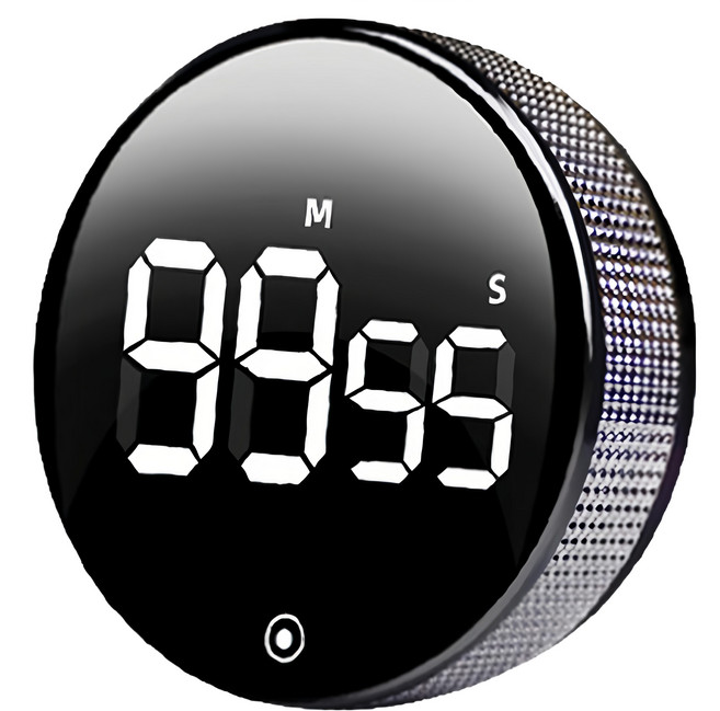 iSFun 科技時尚 旋轉吸磁烘焙烹飪定時器, 1個, 鉑金黑