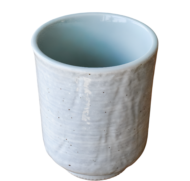SAWATOUKI 佐和陶瓷 灰刷毛綠手握杯 日本製 9.5 x 8cm 250ml, 水藍色, 1個