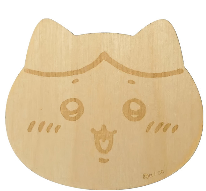 yamaka 山加商店 吉伊卡哇 小八 天然木製杯墊, 小八 原木色, 1個