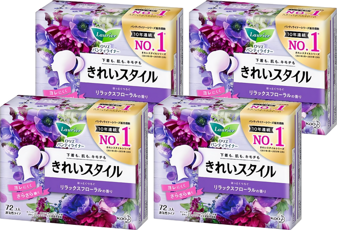 Laurier 蕾妮亞 護墊 愜意鮮花香, 14cm, 72片, 4包