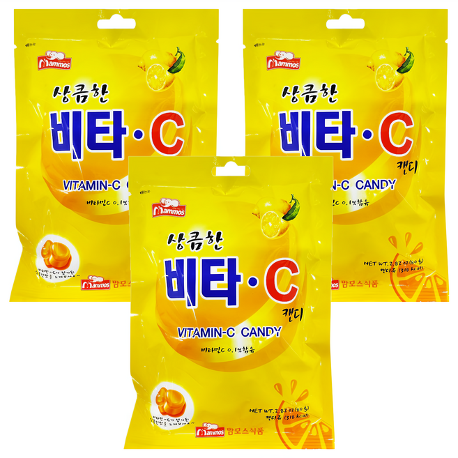 mammos 檸檬C糖 3包, 80g, 1組