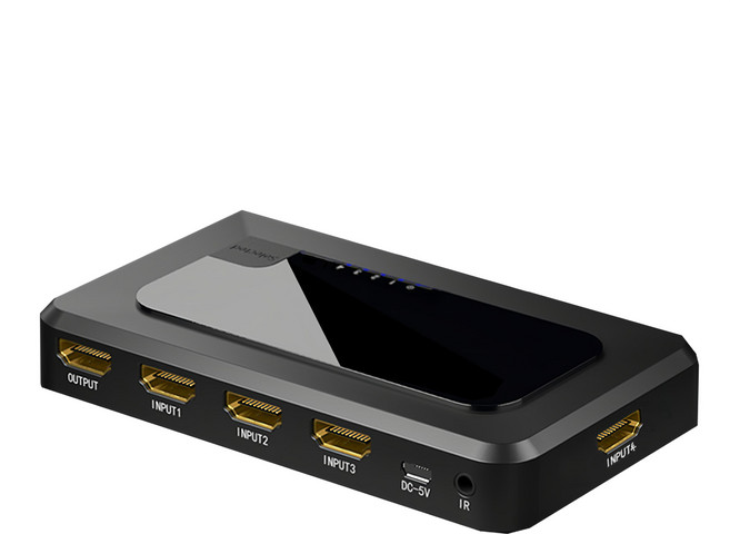 山澤HDMI 4進1出螢幕切換器 4K高畫質3D影像支援, 1個, 黑色