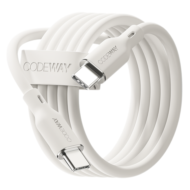 CODEWAY PALLET系列 100W PD USB-C to USB-C 傳輸線, 120cm, 白色, 1條