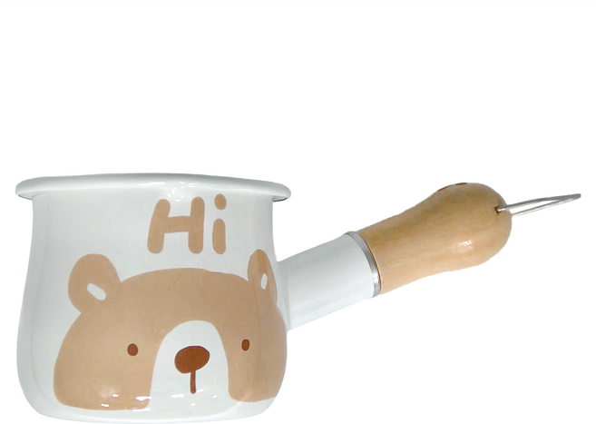 SHUEHO 樹可 小奶鍋 19 x 10 x 8.5cm 290g, 10cm, 熊熊 白色, 1個