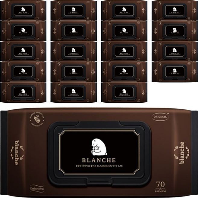 blanche Original Plus 嬰兒用濕紙巾 掀蓋式, 70張, 20包, 75g